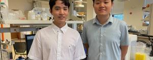 Researchers Joonsu Han (left) and Hua Wang